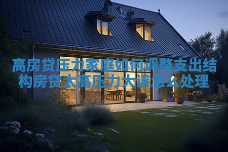 高房贷压力家庭如何调整支出结构 房贷太高压力大该怎么处理